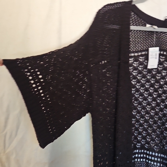 Maurices Black Open-Knit Cardigan - Picture 2 of 9